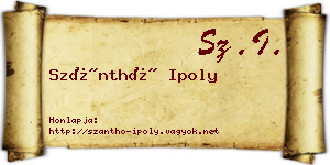 Szánthó Ipoly névjegykártya